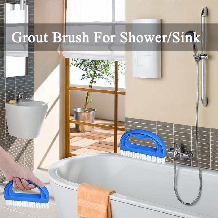 Car Interior D-shaped Seat Seam Cleaning Brush, Blue