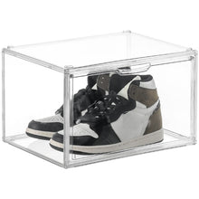 Load image into Gallery viewer, Stackable Transparent Storage Box Magnetic Suction Bookcase Handbag Display Rack, No Partitions, Single Partition, Double Partition, Three Partitions, Side Opening