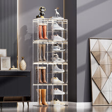 Load image into Gallery viewer, Stackable Transparent Storage Box Magnetic Suction Bookcase Handbag Display Rack, No Partitions, Single Partition, Double Partition, Three Partitions, Side Opening