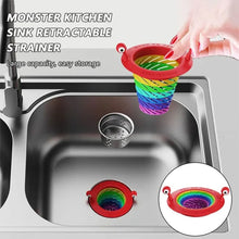 Load image into Gallery viewer, Retractable Rainbow Monster Universal Floor Drain Kitchen Sink Strainer