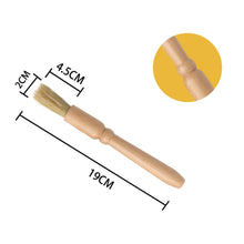 Load image into Gallery viewer, Car Interior Round Wooden Handle Air Vent Cleaning Brush, Wood Color