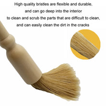 Load image into Gallery viewer, Car Interior Round Wooden Handle Air Vent Cleaning Brush, Wood Color