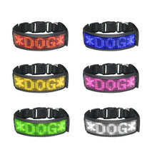 Load image into Gallery viewer, LED Display Pet Collar Rechargeable High Visibility DIY Single Color Collar