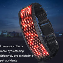 Load image into Gallery viewer, LED Display Pet Collar Rechargeable High Visibility DIY Single Color Collar