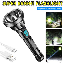 Load image into Gallery viewer, Strong Light Flashlight USB Rechargeable LED Super Bright Long-range Outdoor Lighting