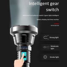 Load image into Gallery viewer, Strong Light Flashlight USB Rechargeable LED Super Bright Long-range Outdoor Lighting
