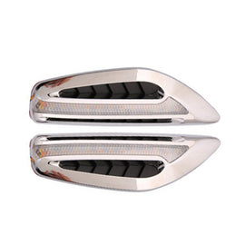 2pcs Car Fender Blade Dynamic Side Marker Lights 12V LED High Bright Daytime Running Lights, Red, White, Blue