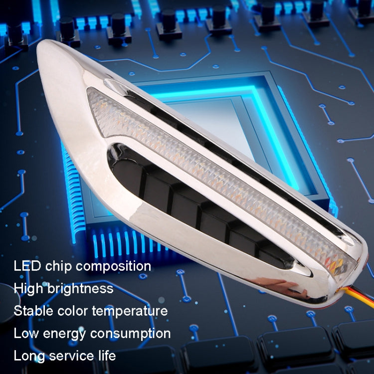 2pcs Car Fender Blade Dynamic Side Marker Lights 12V LED High Bright Daytime Running Lights, Red, White, Blue