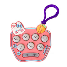 Load image into Gallery viewer, Cartoon Pattern Mini Palm Gaming Machine Play Mouse Electronic Lighting Decompressing Toy Keychain, Carrot Rabbit