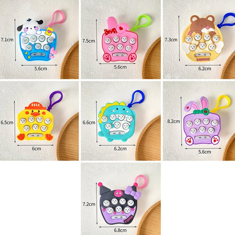 Cartoon Pattern Mini Palm Gaming Machine Play Mouse Electronic Lighting Decompressing Toy Keychain