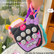 Load image into Gallery viewer, Cartoon Pattern Mini Palm Gaming Machine Play Mouse Electronic Lighting Decompressing Toy Keychain, Carrot Rabbit