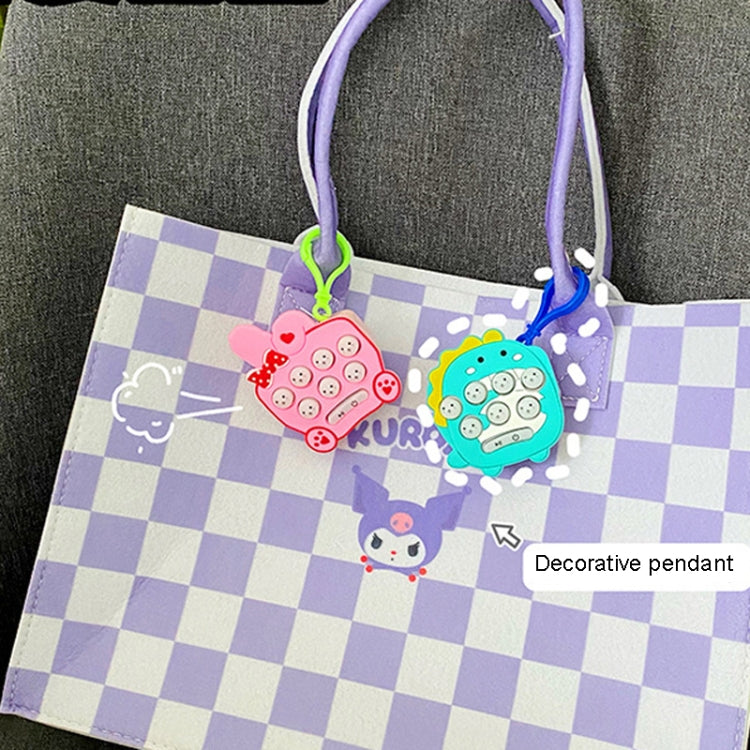 Cartoon Pattern Mini Palm Gaming Machine Play Mouse Electronic Lighting Decompressing Toy Keychain