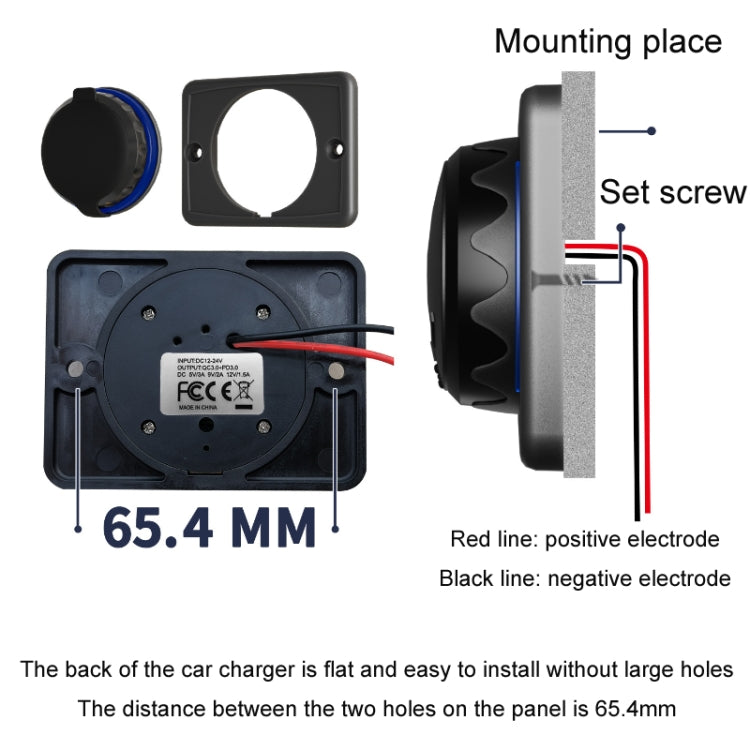 Car Ship Modified Waterproof USB Socket Charger, UCC-350 QC+PD Fast Charge 30W, UCC-350 AC3.1A Total 3.1A 15.5W