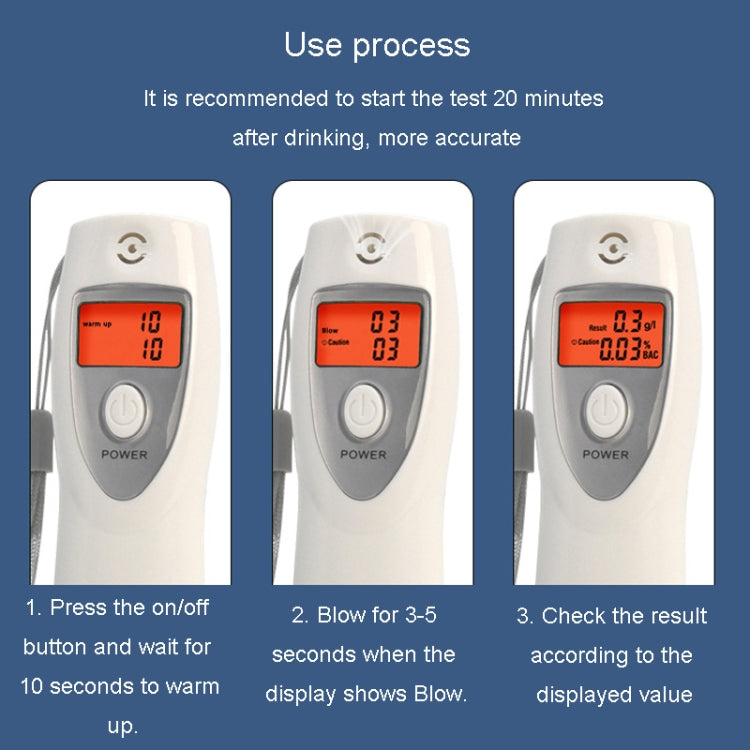 Portable Alcohol Tester Blowing Alcohol Detector European And American Conventional