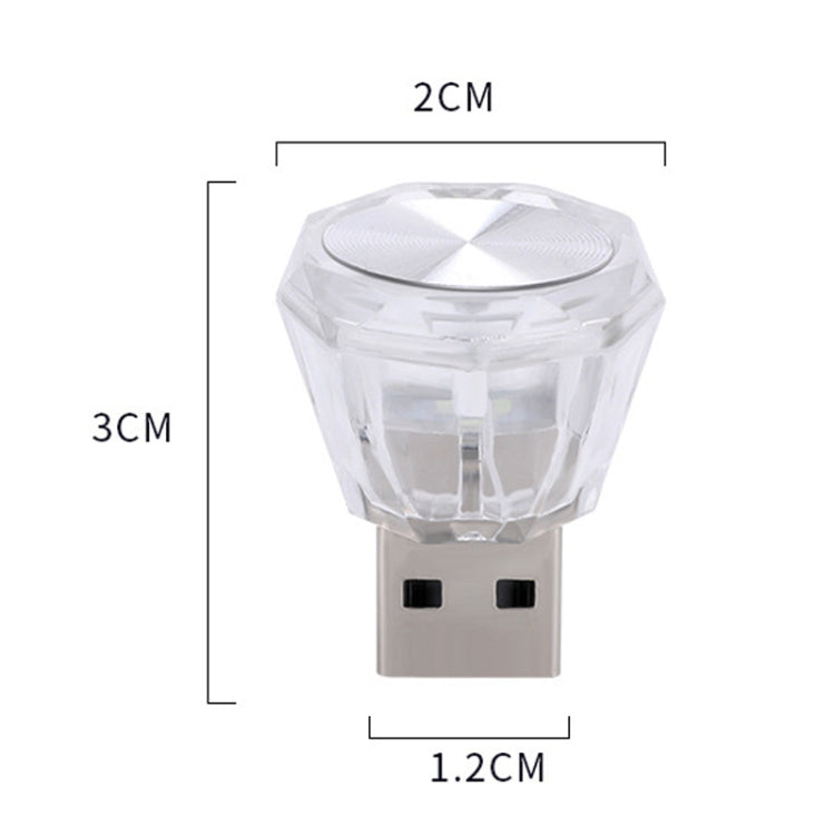 Car Diamond Model USB Ambient Light Charge-Free Plug And Play LED Decorative Lights