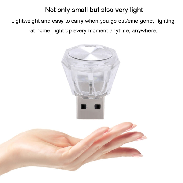 Car Diamond Model USB Ambient Light Charge-Free Plug And Play LED Decorative Lights