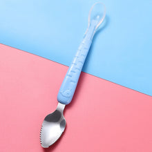 Load image into Gallery viewer, Baby Fruit Double-Ended Scraping Spoon 304 Stainless Steel Silicone Soft Spoon, Pink, Blue, Blue With Storage Box, Pink With Storage Box