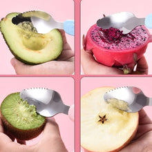 Load image into Gallery viewer, Baby Fruit Double-Ended Scraping Spoon 304 Stainless Steel Silicone Soft Spoon, Pink, Blue, Blue With Storage Box, Pink With Storage Box