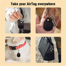 Load image into Gallery viewer, For AirTag Locator Leather Case Access Card with Keychain