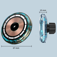 Load image into Gallery viewer, For iPhone Magsafe Magnetic Car Wireless Charger Phone Holder Light Emitting Wireless Charger, Ice Blue Breathe Light, Pickup RGB Light