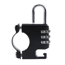 Load image into Gallery viewer, Motorcycle Helmet Anti-Theft Lock Fixed Helmet Combination Padlock, Black, Silver
