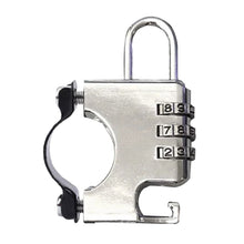 Load image into Gallery viewer, Motorcycle Helmet Anti-Theft Lock Fixed Helmet Combination Padlock, Black, Silver
