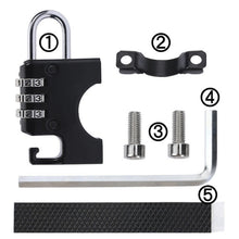 Load image into Gallery viewer, Motorcycle Helmet Anti-Theft Lock Fixed Helmet Combination Padlock, Black, Silver