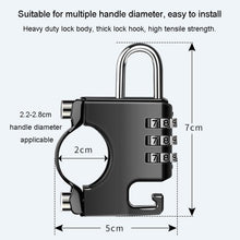 Load image into Gallery viewer, Motorcycle Helmet Anti-Theft Lock Fixed Helmet Combination Padlock, Black, Silver