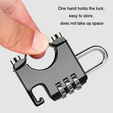 Load image into Gallery viewer, Motorcycle Helmet Anti-Theft Lock Fixed Helmet Combination Padlock, Black, Silver
