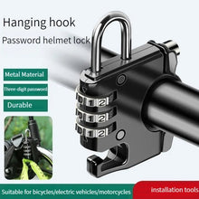 Load image into Gallery viewer, Motorcycle Helmet Anti-Theft Lock Fixed Helmet Combination Padlock, Black, Silver