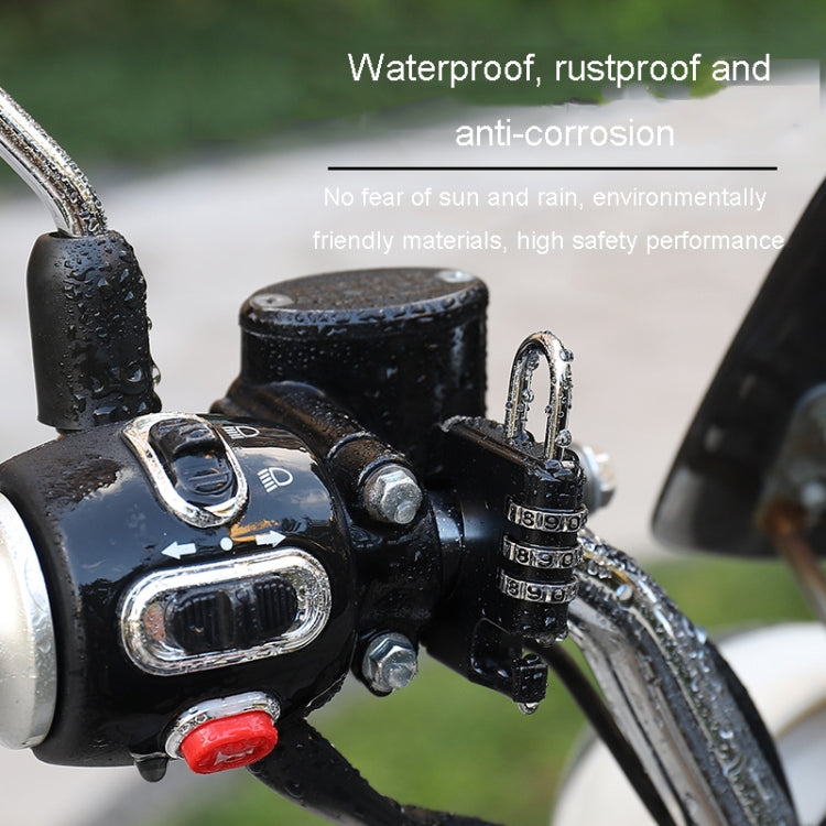 Motorcycle Helmet Anti-Theft Lock Fixed Helmet Combination Padlock, Black, Silver