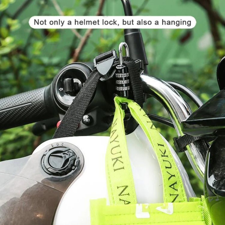 Motorcycle Helmet Anti-Theft Lock Fixed Helmet Combination Padlock, Black, Silver