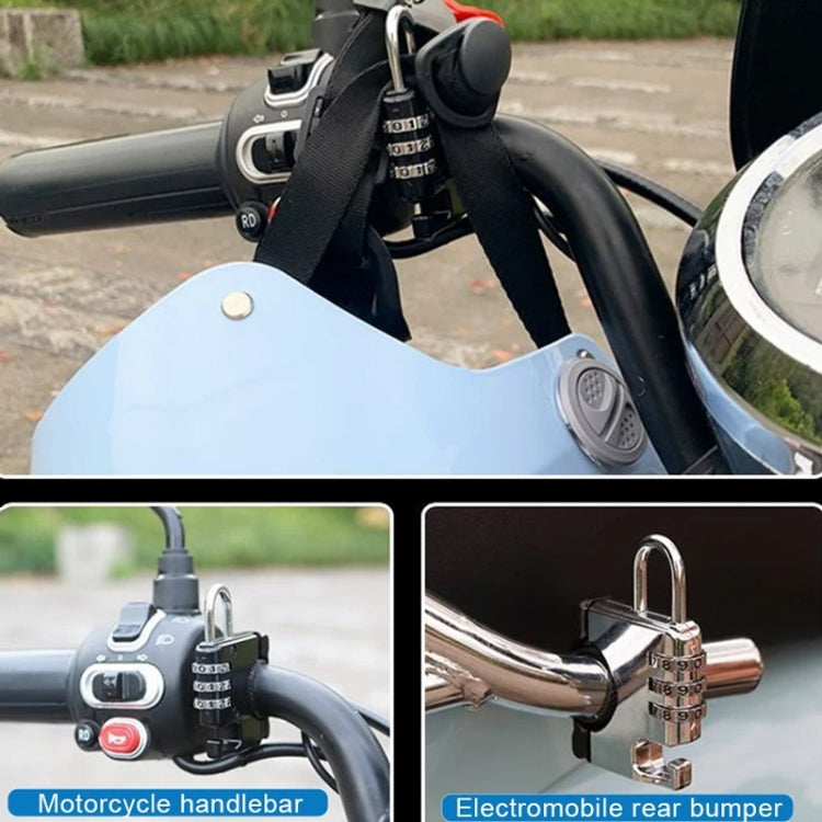 Motorcycle Helmet Anti-Theft Lock Fixed Helmet Combination Padlock, Black, Silver