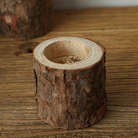 Vintage Nostalgia Stump Wooden Candle Holder Photo Prop Home Studio Decoration