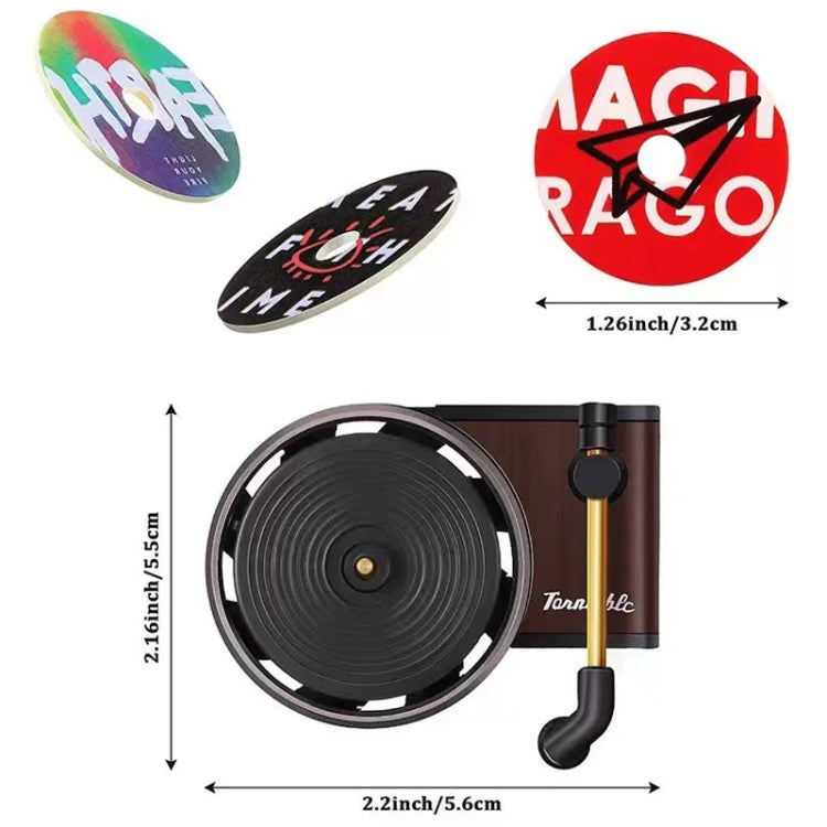 Car Aroma Diffuser Air Vent Rotating Retro Gramophone Fragrance Diffuser Ornament, Gramophone+3pcs Refill Aroma