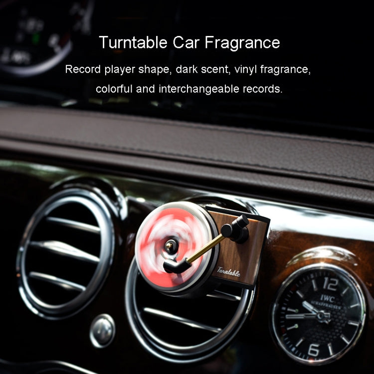 Car Aroma Diffuser Air Vent Rotating Retro Gramophone Fragrance Diffuser Ornament, Gramophone+3pcs Refill Aroma