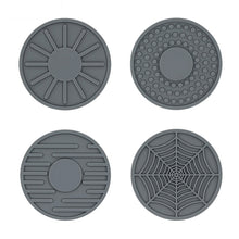Load image into Gallery viewer, 4pcs/set 6.8x0.3cm Car Anti-slip Silicone Water Coaster Storage Interior, Black, Gray, Brown, Green, Wine Red