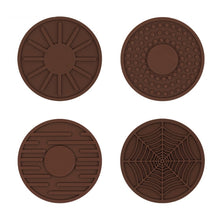 Load image into Gallery viewer, 4pcs/set 6.8x0.3cm Car Anti-slip Silicone Water Coaster Storage Interior, Black, Gray, Brown, Green, Wine Red