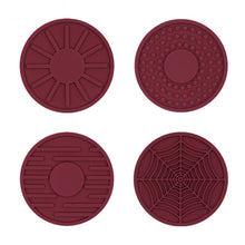Load image into Gallery viewer, 4pcs/set 6.8x0.3cm Car Anti-slip Silicone Water Coaster Storage Interior, Black, Gray, Brown, Green, Wine Red