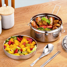 Load image into Gallery viewer, 304 Stainless Steel Round Lunch Box, 14cm Single Layer, 16cm Single Layer, 14cm Double Layer, 16cm Double Layer