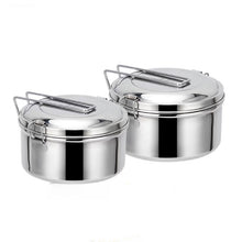 Load image into Gallery viewer, 304 Stainless Steel Round Lunch Box, 14cm Single Layer, 16cm Single Layer, 14cm Double Layer, 16cm Double Layer