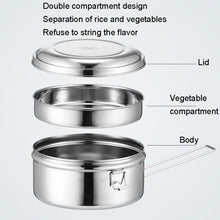 Load image into Gallery viewer, 304 Stainless Steel Round Lunch Box, 14cm Single Layer, 16cm Single Layer, 14cm Double Layer, 16cm Double Layer