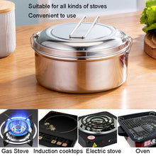 Load image into Gallery viewer, 304 Stainless Steel Round Lunch Box, 14cm Single Layer, 16cm Single Layer, 14cm Double Layer, 16cm Double Layer