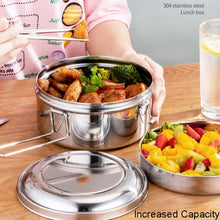 Load image into Gallery viewer, 304 Stainless Steel Round Lunch Box, 14cm Single Layer, 16cm Single Layer, 14cm Double Layer, 16cm Double Layer