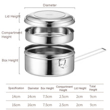 Load image into Gallery viewer, 304 Stainless Steel Round Lunch Box, 14cm Single Layer, 16cm Single Layer, 14cm Double Layer, 16cm Double Layer