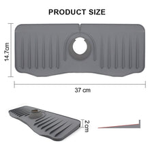 Load image into Gallery viewer, Bathroom Kitchen Silicone Faucet Anti-Splash Drain Mat, White, Grey, Black, White+Waterproof Edge, Gray+Waterproof Edge, Black+Waterproof Edge