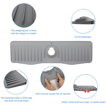 Load image into Gallery viewer, Bathroom Kitchen Silicone Faucet Anti-Splash Drain Mat, White, Grey, Black, White+Waterproof Edge, Gray+Waterproof Edge, Black+Waterproof Edge