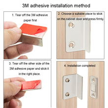Load image into Gallery viewer, 90 Degree No-Punch Invisible Door Suction Thin Section Wardrobe Sliding Door Magnetic Suction, Silver, Black