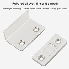 Load image into Gallery viewer, 90 Degree No-Punch Invisible Door Suction Thin Section Wardrobe Sliding Door Magnetic Suction, Silver, Black