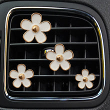Load image into Gallery viewer, 4pcs/set Small Chrysanthemum Perfume Alloy Jewelry Car Air Outlet Decoration Clip, White, Black, Red, Blue